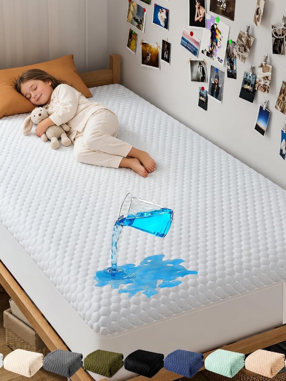 100% Waterproof Mattress Protector,Twin Size Premium Bamboo Soft Thick Pad,3D-Ai